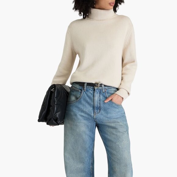 NWOT JOSEPH Techno Basic Cream Turtleneck Sweater Designer Women's Medium - Picture 1 of 11